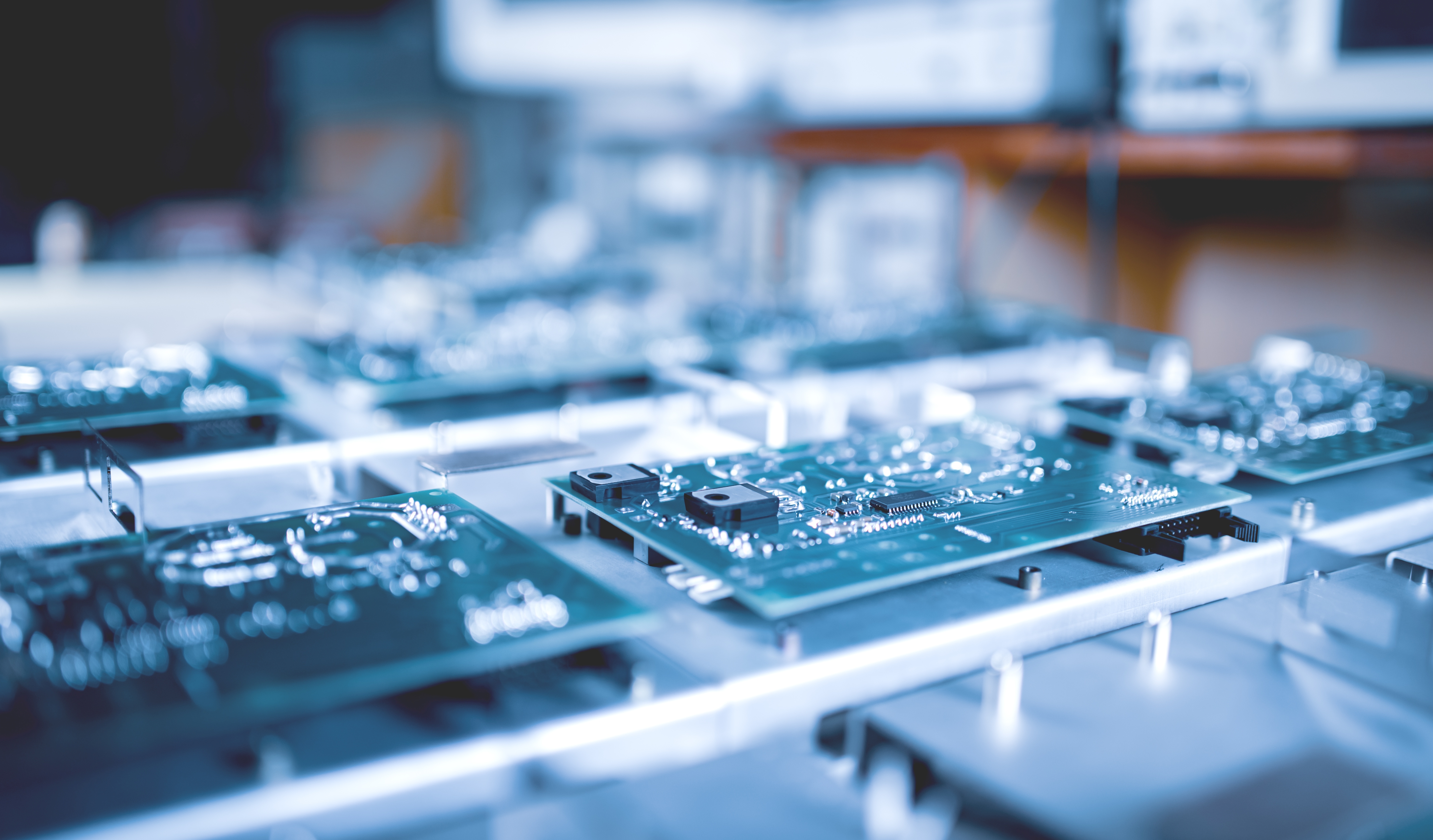 Close-up of an electronic microchip